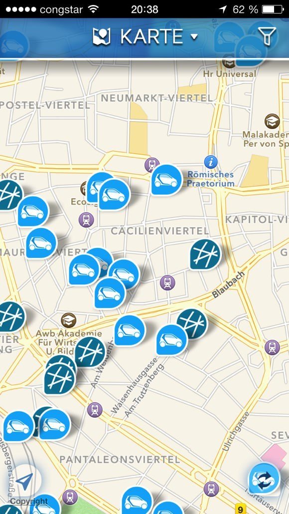 Mit CarJump das nächste freie Fahrzeug von car2go, DriveNow und Multicity finden - Img19