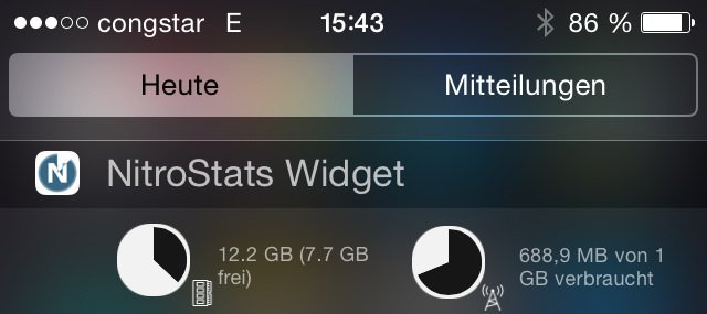 Telekom und Congstar Datenvolumen in der iOS Benachrichtigungszentrale anzeigen lassen - Img