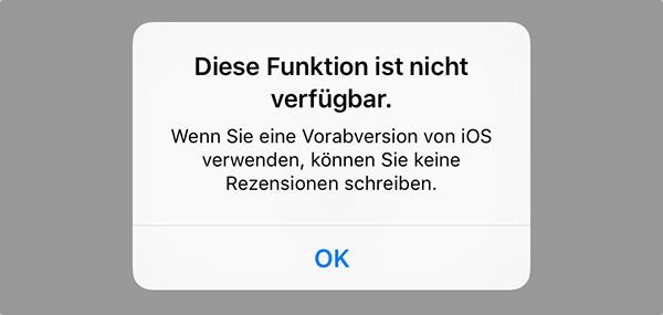 Apple unterbindet App Store-Bewertungen von Betatestern - Ios9 Beta Bewertungen