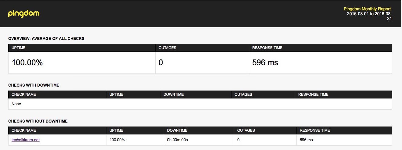 Fazit zu einem Jahr beim Hoster RAIDBOXES - Raidboxes Pingdom