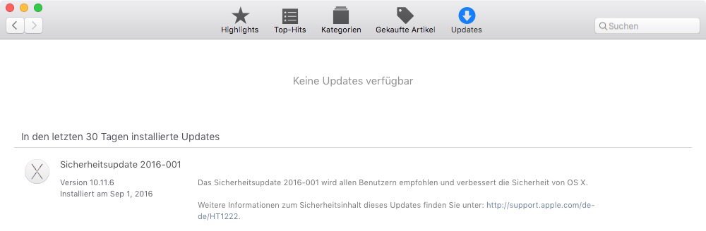 Dringendes Sicherheits-Update 2016-001 für OS X El Capitan und Yosemite - Sicherheits Update 2016 001