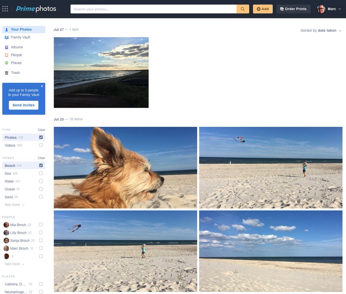 Amazon Prime Photos im neuen Design mit Objekt- und Gesichtserkennung, sowie Familienalben - Prime Photos 1