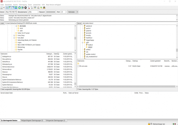 filezilla port for r