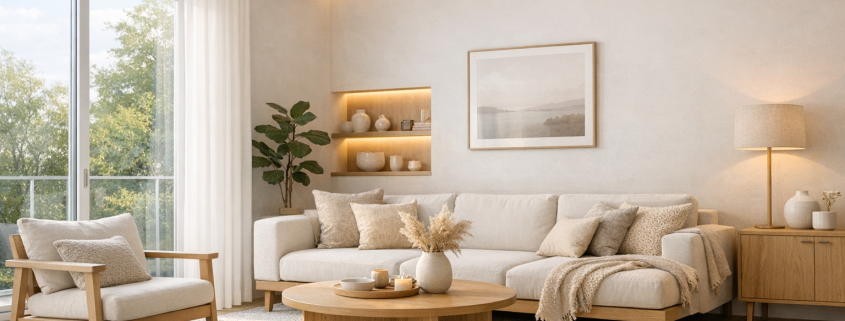 Homematic IP Integration – Modernes Smart Home Wohnzimmer mit integrierter Technologie und gemütlicher Atmosphäre als Blog-Header