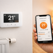 Heizkosten sparen mit automatischer Heizsteuerung – Intelligente Heizsteuerung mit programmierbarem Thermostat und Smartphone-App für automatische Heizkosten-Optimierung