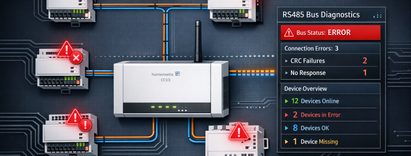Homematic Wired RS485 Bus Fehler an CCU3 diagnostizieren – Homematic CCU3 mit RS485 Bus Fehlerdiagnose und Wired Geräten