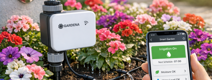 Blumenbeet bewässern per App: Einfache Smart-Lösung – Smart Bewässerungssystem für Blumenbeet mit Gardena Water Control und Smartphone App