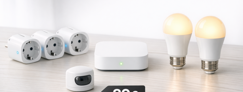 Smart Home Starter-Set unter 100 Euro zusammenstellen – Smart Home Starter-Set unter 100 Euro mit Zigbee Hub, smarten Steckdosen, LED-Lampen und Bewegungsmelder
