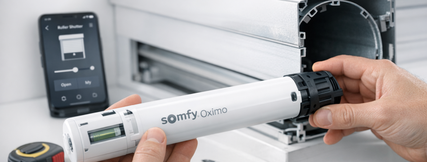 Rolläden smart nachrüsten ohne Elektriker – Smart Rollladenmotor wird ohne Elektriker selbst eingebaut - Somfy Oximo Installation mit Smartphone-App