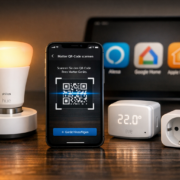 Smart Home Probleme lösen: Matter Geräte funktionieren nicht – Matter Smart Home Setup mit Smartphone QR-Code Scanner und verschiedenen kompatiblen Geräten
