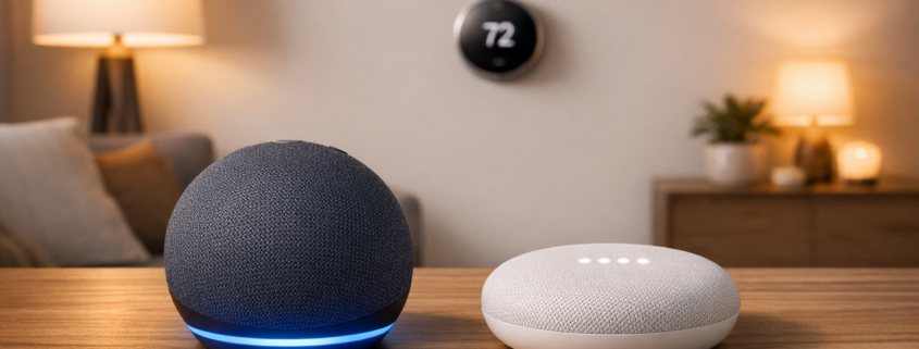 Alexa oder Google Home - Welcher Sprachassistent passt – Amazon Echo Dot Angebot und Google Nest Mini Preis prüfen Vergleich - Welcher Sprachassistent für Smart Home Einsteiger