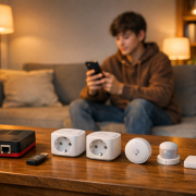 Smart Home Sprachsteuerung in Mietwohnung einrichten - Home Assistant ohne bauliche Änderungen Smart Home Sprachsteuerung in Mietwohnung ohne bauliche Änderungen – Smart Home Setup in Mietwohnung mit Raspberry Pi, Zigbee-Stick und smarten Steckdosen auf Wohnzimmertisch