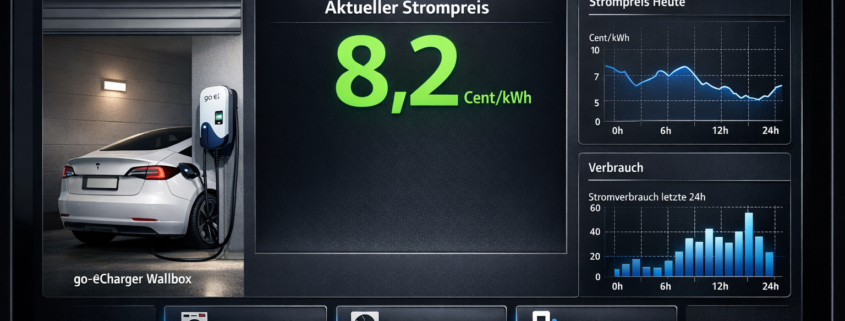 Energiemanagement mit Smart Home: Tibber, Wallbox und Stromkosten senken – Smart Home Energiemanagement Dashboard mit Tibber Strompreisen und Wallbox-Steuerung