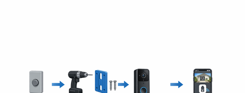 Installations-Diagramm für Video-Türklingel Nachrüstung in 4 einfachen Schritten