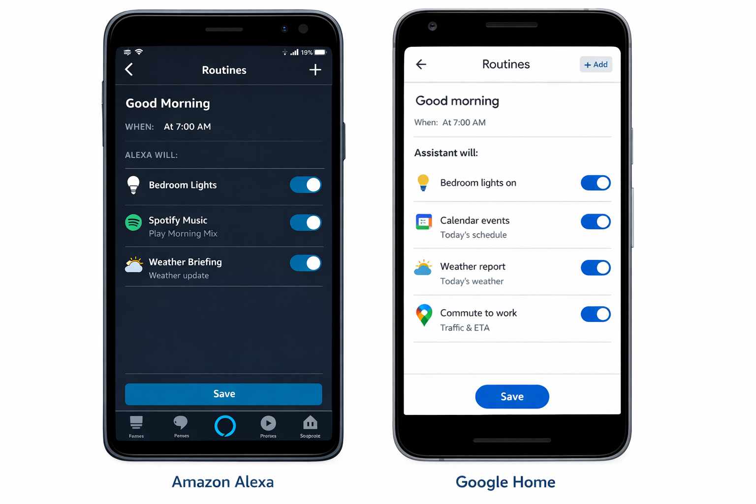 Alexa App vs Google Home App Routinen Einstellungen - Smart Home Automatisierung Setup