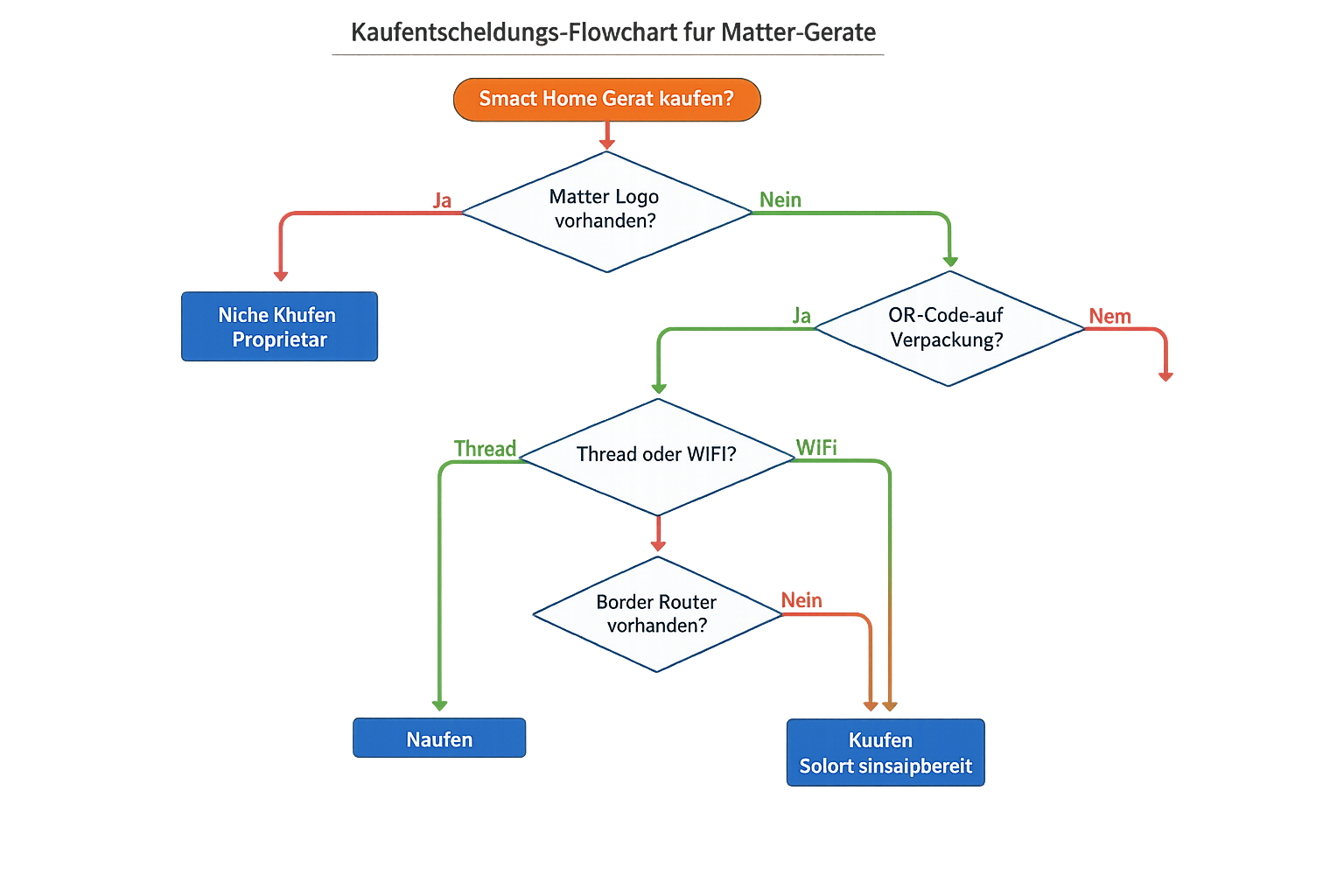Entscheidungsbaum für den Kauf von Matter-zertifizierten Smart Home Geräten