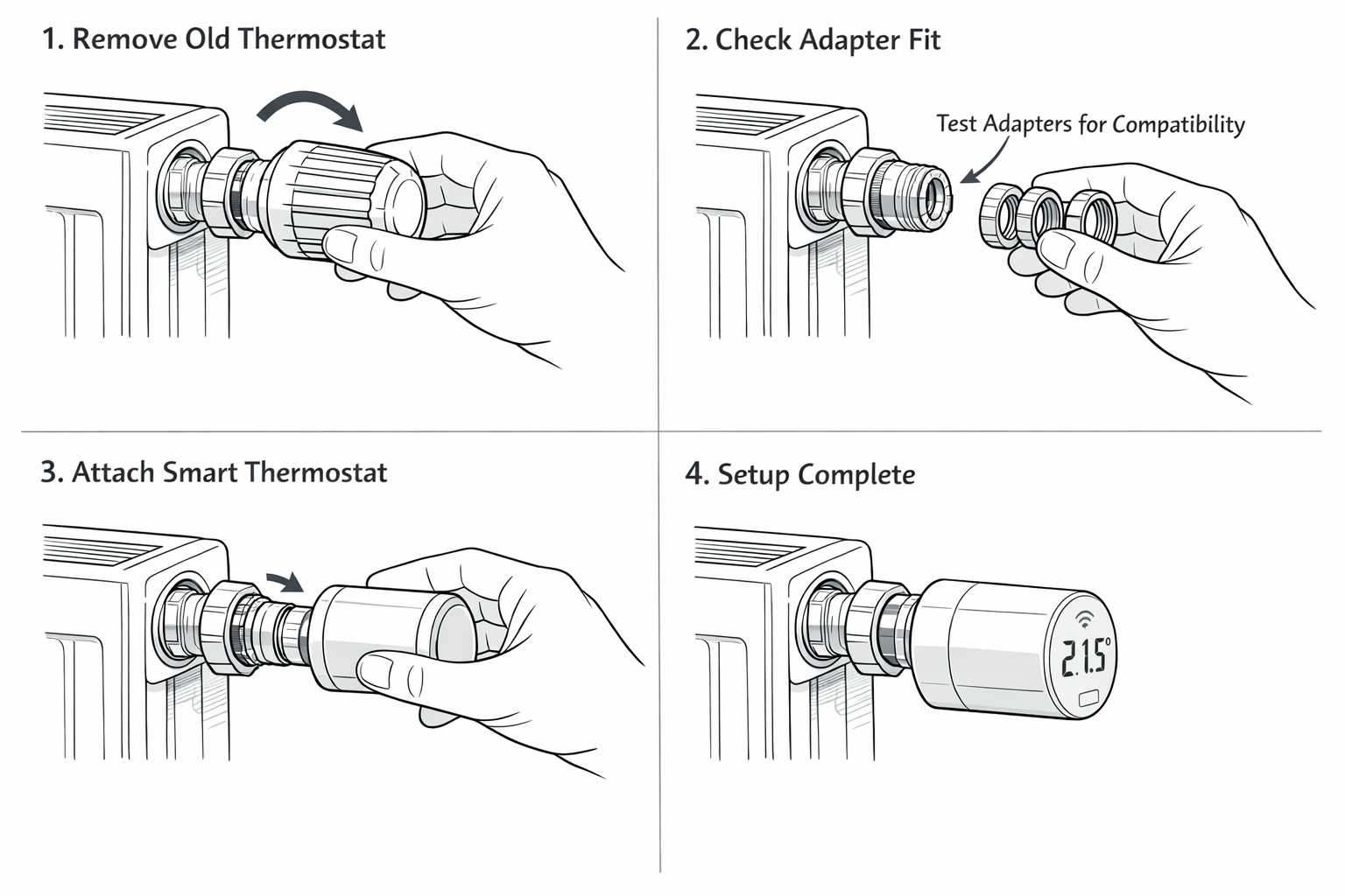 Installations-Anleitung Smart Thermostat - 4 einfache Schritte ohne Werkzeug für Mieter