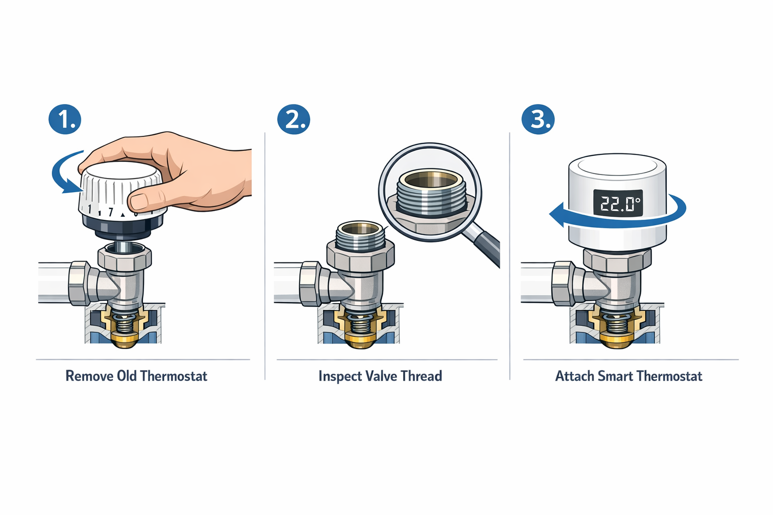 Schritt-für-Schritt Anleitung Smart Thermostat Installation ohne Werkzeug