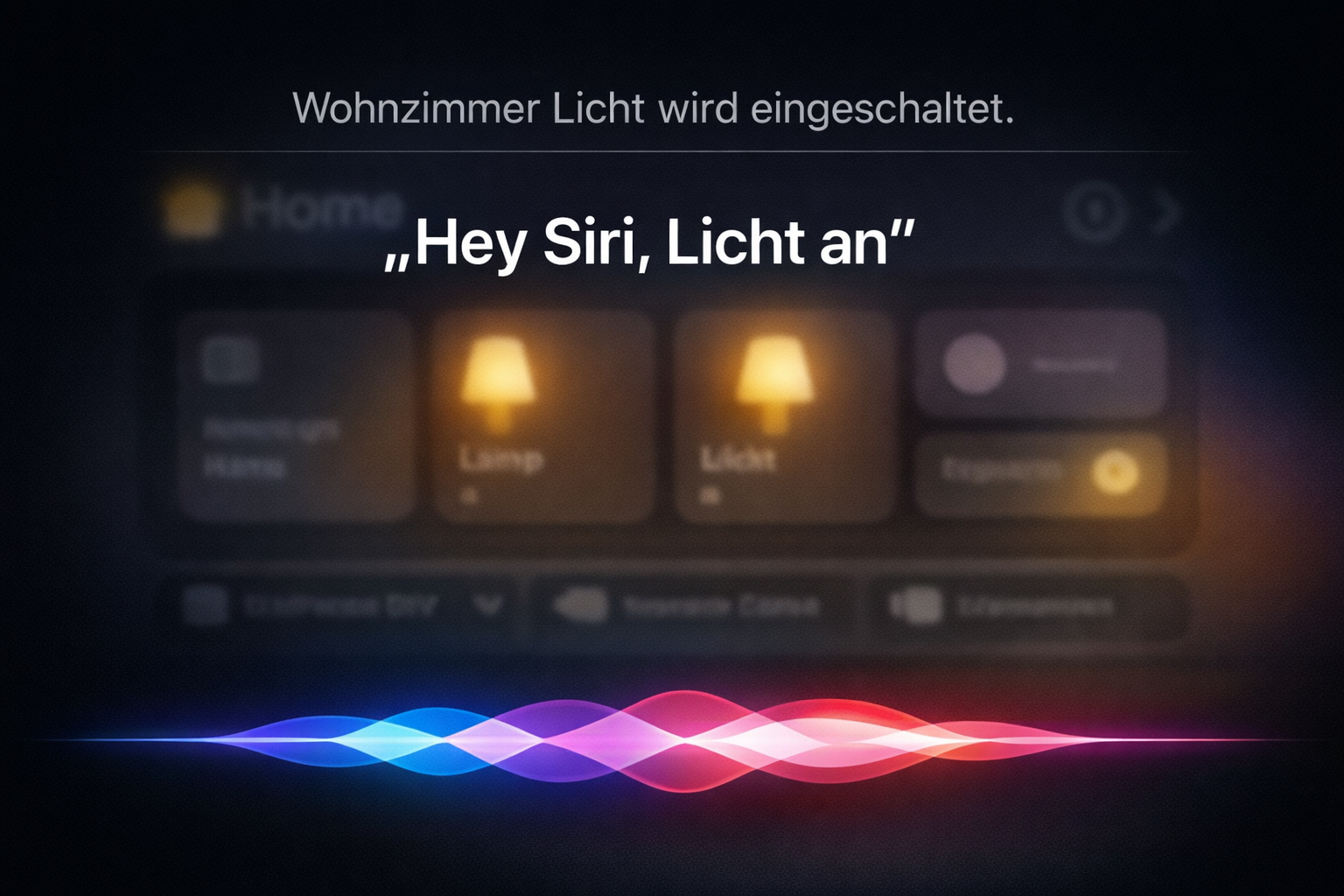 iPhone Siri-Sprachsteuerung aktiviert HomeKit-Lampen mit Hey Siri Licht an Befehl