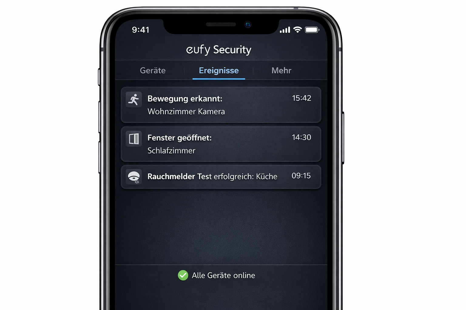 Eufy Security App Benachrichtigungen für Smart Home Überwachung in Mietwohnung