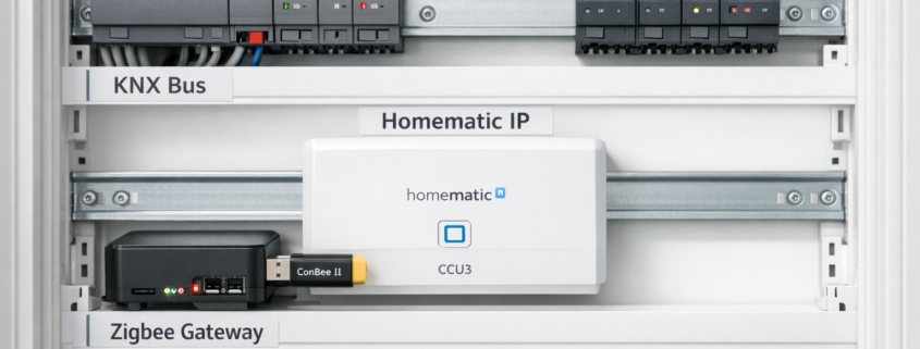 Welches Smart Home System für Neubau: Vergleich und Entscheidung – Smart Home Verteilerkasten im Neubau mit KNX, Homematic IP und Zigbee Systemen