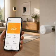 Heizung smart steuern: Thermostat per Handy bedienen Heizung smart steuern: Thermostat per Handy bedienen – Modernes Wohnzimmer mit tado° Smartes Heizkörperthermostat und Smartphone-App zur Heizungssteuerung.