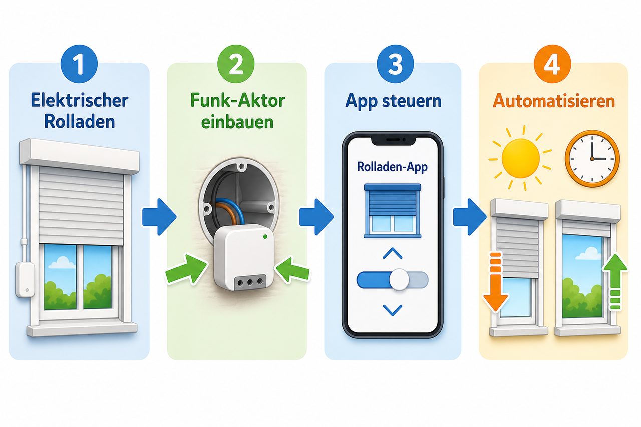 Schritt-für-Schritt Anleitung: Rolladen automatisieren – von Elektromotor über Funk-Aktor zur App-Steuerung
