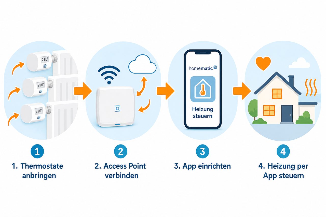 Schritt-für-Schritt Anleitung: Homematic IP Einrichtung von Thermostaten über Access Point zur App-Steuerung